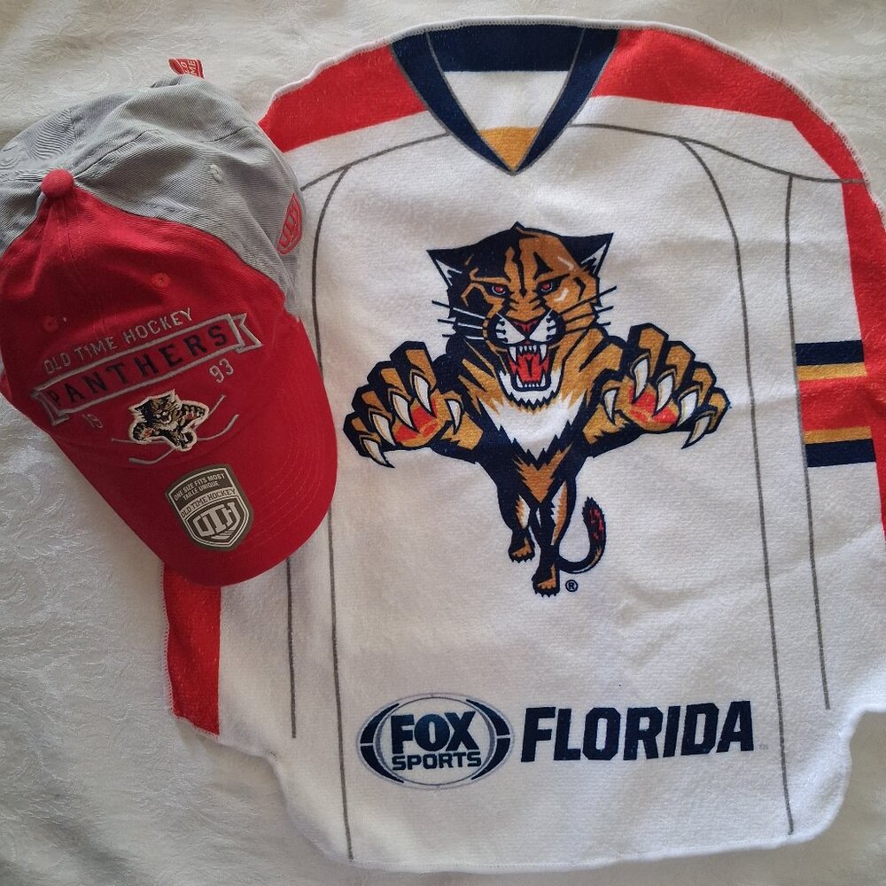 Florida Panthers Hockey Team Hat and Game Towel Set